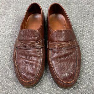 Hartt Leather Loafers Shoes Men's 10 F Brown Hand Sewn Vamps Canada Slip On 10F